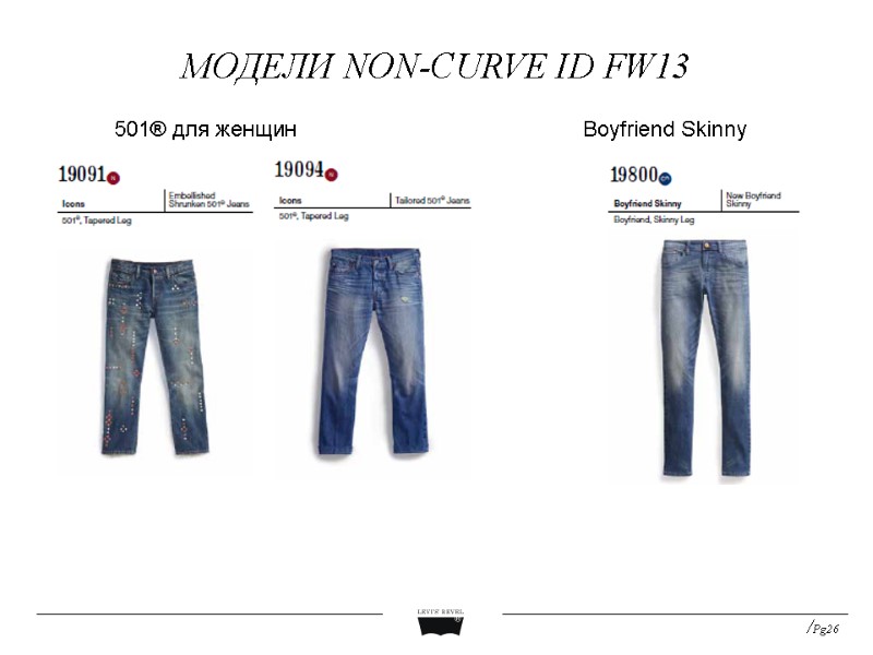 Модели non-curve id fw13 /Pg26 501® для женщин Boyfriend Skinny